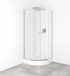 SAT - Set sprchového koutu a vaničky, čtvrtkruh 80x80 cm Multi Basic SIKOBKMUS80CRT (SIKOBKMUS80CRT)
