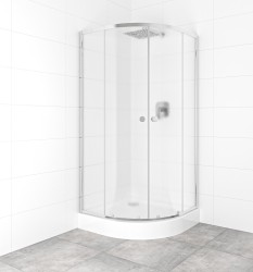 SAT - Set sprchového koutu a vaničky, čtvrtkruh 90x90 cm Multi Basic SIKOBKMUS90CRCH (SIKOBKMUS90CRCH)