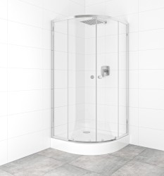 SAT - Set sprchového koutu a vaničky, čtvrtkruh 90x90 cm Multi Basic SIKOBKMUS90CRT (SIKOBKMUS90CRT)
