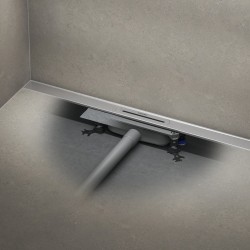 SET Sprchový žlab Kaldewei Flowline Zero 90 cm nerez nerezová ocel a odtoková souprava FlowDrain Regular 940000010930+687744800000 (KALDEWEISET9)