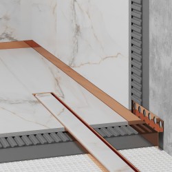 SIKO - Spádová lišta Eviso bronze lesk, nerez PVD, délka 130 cm, výška hrany 30 mm, LCBR0101 (LCBR0101)