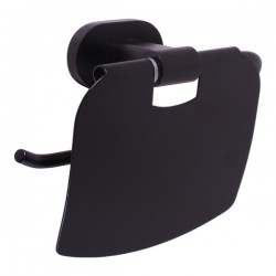 SLEZAK-RAV - Držák toaletního papíru s krytem černá matná Koupelnový doplněk YUKON, Barva: černá matná (YUA0400CMAT)