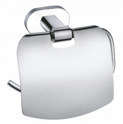 SLEZAK-RAV - Držák toaletního papíru s krytem chrom/bílá Koupelnový doplněk YUKON, Barva: chrom/bílá (YUA0400CB)
