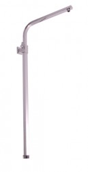 SLEZAK-RAV - Sprchová tyč hranatá k bateriím s hlavovou a ruční sprchou, Barva: chrom, Rozměr: teleskopická (MD0633)