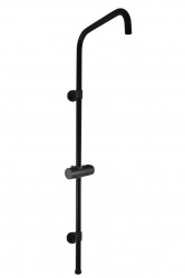 SLEZAK-RAV - Sprchová tyč k bateriím s hlavovou a ruční sprchou - černá matná, Barva: černá matná (MD0763CMAT)
