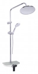 SLEZAK-RAV - Vodovodní baterie sprchová s hlavovou a ruční sprchou MURRAY, Barva: chrom/bílá, Rozměr: 150 mm (MU182.5/7)