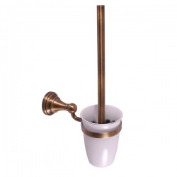 SLEZAK-RAV - WC štětka, miska keramika, stará mosaz (bronz) Koupelnový doplněk MORAVA RETRO, Barva: stará mosaz (MKA0500SM)