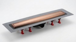 Sprchový žlab SAT Aurum 65 cm broušená růžová zlatá mat plný SATZLAB70BRG (SATZLAB70BRG)
