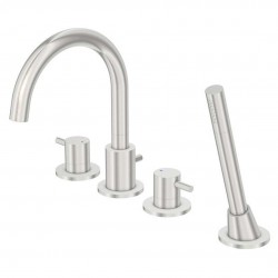 STEINBERG - 100 Baterie na okraj vany, 4-otvorová instalace, kartáčovaný nikl (100 2400 BN)