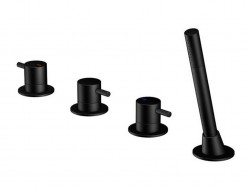 STEINBERG - 100 Baterie na okraj vany, 4-otvorová instalace, matná černá (100 2480 S)