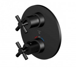 STEINBERG - 250 Termostatická baterie pod omítku pro 2 spotřebiče, matná černá (250 4133 3 S)