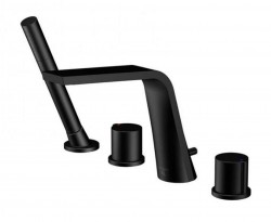 STEINBERG - 260 Baterie na okraj vany, 4-otvorová instalace, matná černá (260 2400 S)