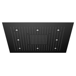 STEINBERG - 390 Hlavová sprcha, 80x80 cm, 3 proudy, LED osvětlení, černá (390 6680 S)