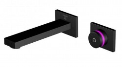 STEINBERG - iFlow Elektronická umyvadlová baterie pod omítku s termostatem, 2-otvorová instalace, matná černá (390 1816 S)