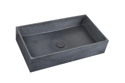 Umyvadlo na desku SAT Cemento 64x36,5 cm antracit bez přepadu CEM6437A (CEM6437A)