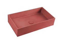 Umyvadlo na desku SAT Cemento 64x37 cm terakota bez přepadu CEM6437T (CEM6437T)