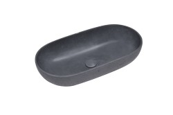 Umyvadlo na desku SAT Cemento 65x35 cm antracit bez přepadu CEM6535A (CEM6535A)