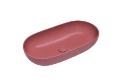 Umyvadlo na desku SAT Cemento 65x35 cm terakota bez přepadu CEM6535T (CEM6535T)