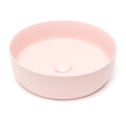 Umyvadlo na desku SAT Infinitio 39x39 cm růžová mat bez otvoru pro baterii SATINF3939PM (SATINF3939PM)