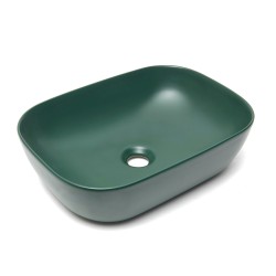 Umyvadlo na desku SAT Infinitio 45,5x32,5 cm tmavě zelená mat bez přepadu SATINF4532DGEM (SATINF4532DGEM)