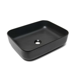 Umyvadlo na desku SAT Infinitio 50x39 cm černá mat bez přepadu SATINF5039BKM (SATINF5039BKM)