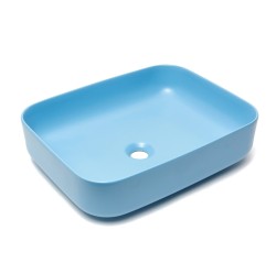 Umyvadlo na desku SAT Infinitio 50x39 cm modrá mat bez přepadu SATINF5039LBLM (SATINF5039LBLM)