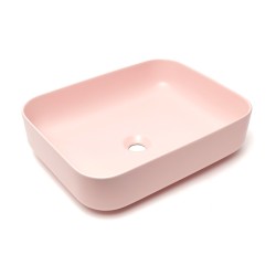 Umyvadlo na desku SAT Infinitio 50x39 cm růžová mat bez přepadu SATINF5039PM (SATINF5039PM)