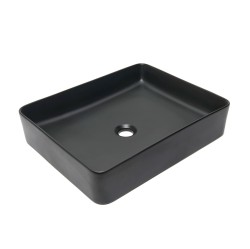 Umyvadlo na desku SAT Infinitio 50x40 cm černá mat bez přepadu SATINF5040BKM (SATINF5040BKM)