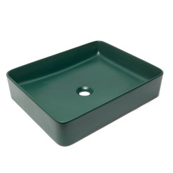 Umyvadlo na desku SAT Infinitio 50x40 cm tmavě zelená mat bez přepadu SATINF5040DGEM (SATINF5040DGEM)