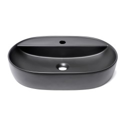 Umyvadlo na desku SAT Infinitio 60x40 cm černá mat bez přepadu SATINF6040BKM (SATINF6040BKM)