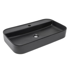 Umyvadlo na desku SAT Infinitio 70x40 cm bez přepadu černé SATINF4070BKM (SATINF4070BKM)