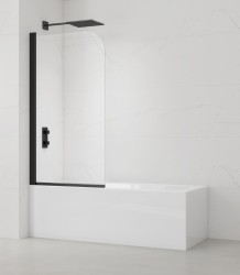 Vanová zástěna SAT 150x80 cm černá SATVZUNIKCT80 (SATVZUNIKCT80)