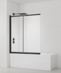 Vanová zástěna SAT Vision 140x120 cm černá SATVZVI120CT (SATVZVI120CT)