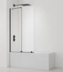 Vanová zástěna SAT Walk-In Xmotion 150x117,5 cm černá SATWIXMVZ150C (SATWIXMVZ150C)