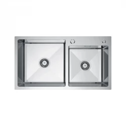 VELAZO - Dvoukomorový ocelový dřez 78 x 45 cm s hlubokou mísou, INOX VELAZ(7845)