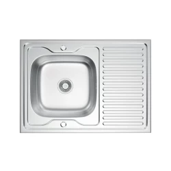VELAZO - Jednokomorový dřez s mikrodekorací 80 × 50 se sifonem VELAZ(8050DN)