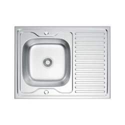 VELAZO - Jednouhlíkový dřez 80 × 60 s mikrodekorem a sifonem VELAZ(8060DN)