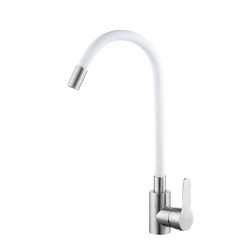 VELAZO - Kuchyňská baterie s flexibilním výtokem bílá/ ocel VELAZ(8105SW)