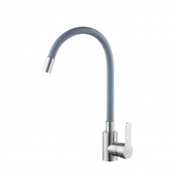 VELAZO - Kuchyňská baterie s flexibilním výtokem šedá/ ocel VELAZ(8105SG)