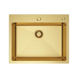 VELAZO - Kuchyňský dřez 55 × 45 v PVD zlatý, s povrchovou úpravou VULKAN VELAZ(5545GV)