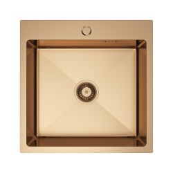 VELAZO - Kuchyňský dřez v moderní povrchové úpravě 50 × 50, růžovo-zlatý nerezový VELAZ(5050Z)