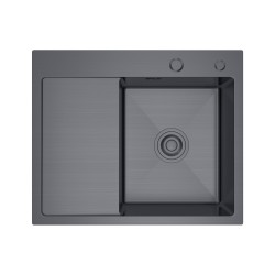 VELAZO - Ocelový dřez 58 x 48, grafit, s odkapávačem VELAZ(5848RB)