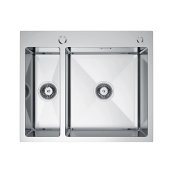 VELAZO - Ocelový dřez s jednou a půl mísou 61 x 51, nerezová ocel, se sifonem VELAZ(6151)