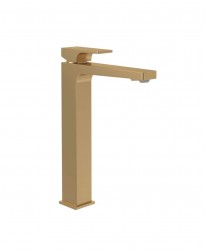 VILLEROY & BOCH - Architectura Square Umyvadlová baterie s výpustí Push-Open, AquaSmart, kartáčované zlato (TVW12500200076)