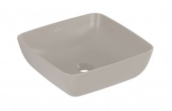 VILLEROY & BOCH - Artis Umyvadlo na desku 41x41 cm, bez přepadu, bez otvoru pro baterii, CeramicPlus, Almond (417841AM)