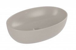VILLEROY & BOCH - Artis Umyvadlo na desku 48x33 cm, bez přepadu, bez otvoru pro baterii, CeramicPlus, Almond (438848AM)