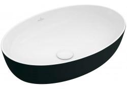 VILLEROY & BOCH - Artis Umyvadlo na desku, 61x41 cm, bez přepadu, Coal Black (419861BCT8)
