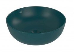 VILLEROY & BOCH - Artis Umyvadlo na desku, průměr 43 cm, bez přepadu, bez otvoru pro baterii, CeramicPlus, Teal (417943TE)