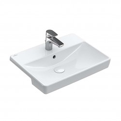 VILLEROY & BOCH - Avento Polozápustné umyvadlo 55x44 cm, s přepadem, otvor pro baterii, CeramicPlus, alpská bílá (4A0655R1)