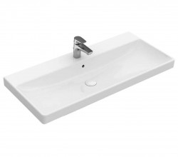 VILLEROY & BOCH - Avento Umyvadlo nábytkové 100x47 cm, s přepadem, otvor pro baterii, CeramicPlus, alpská bílá (4156A5R1)